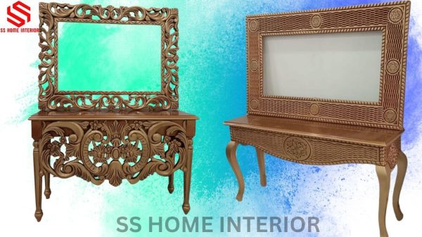 A dressing table with a mirror - Image 2