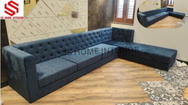 Luxurious L-shaped corner sofa without Legs