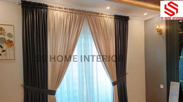 Luxury Imported Velvet Curtains with White Shafon - Image 3