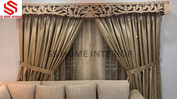 Jacart Curtain with embroidery Organza & CNC Palmat
